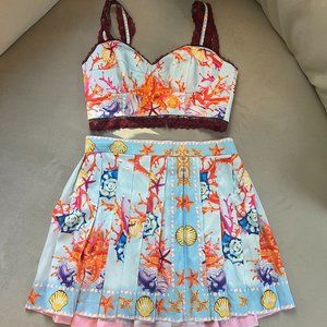 Versace looking Aquatic print 2 piece set!